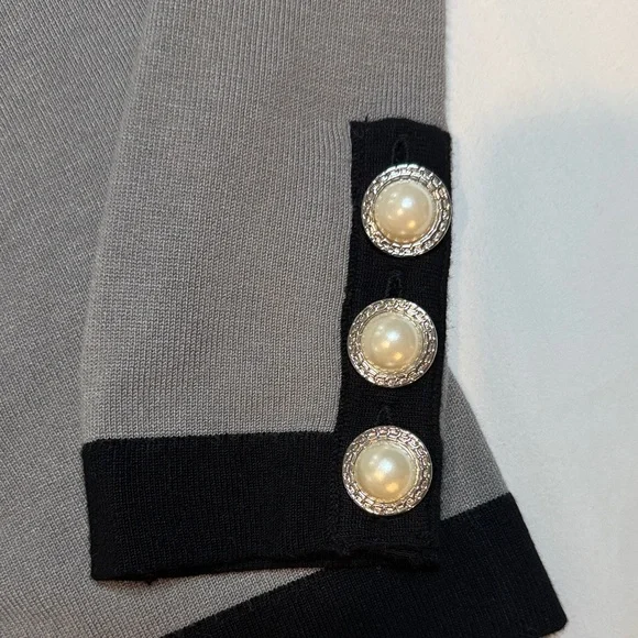 Vintage Twelve by Twelve Pearl Button Military Knit Cardigan/M - Chanel Style - Picture 4 of 8